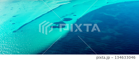 Seascape background. Drone view. Seabed texture. Natural background. Seascape background. Drone view. Seabed texture. Natural background. 134633046