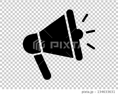單色擴音器圖標 134633631