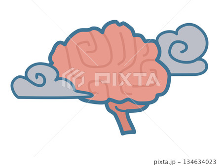 モヤがかった脳みそのイラスト 134634023