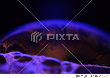 Purple liquid surface, phenomenal structure, green oils on a dark background, colourful abstract, surrealistic art, iridescent effect 134634676