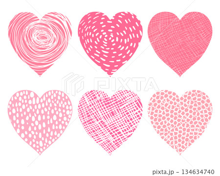 Cute pink vector hearts for love and Valentine designs Cute pink vector hearts for love and Valentine designs 134634740