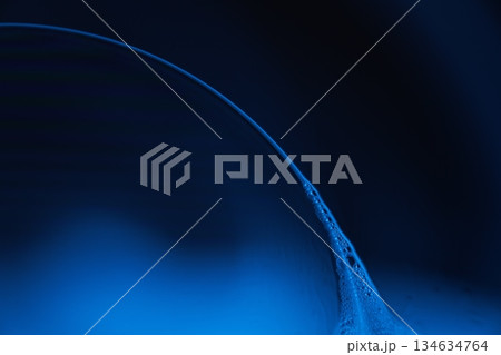 Blue bubbles, liquid glowing surface, scientific abstraction, glossy water film Blue bubbles, liquid glowing surface, scientific abstraction, glossy water film 134634764