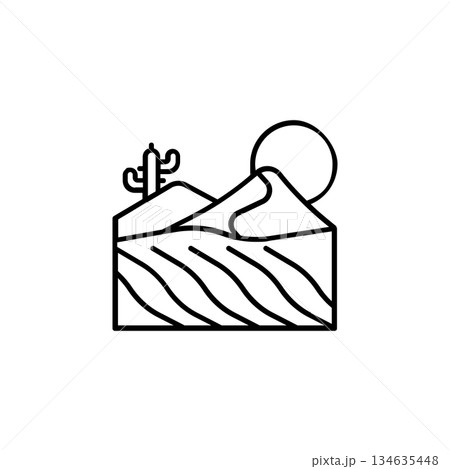 Desert vector icon. Adventure icon line style. perfect use for logo, presentation, website, and more. modern icon design outline style 134635448