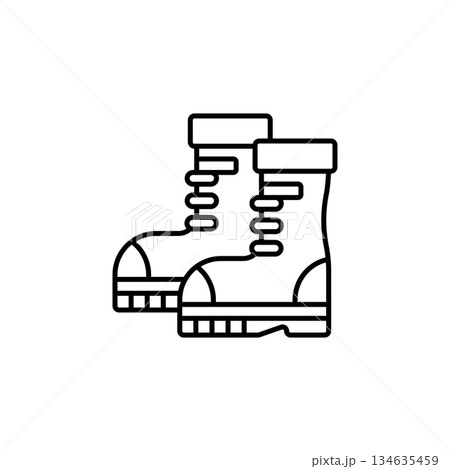 Boots vector icon. Adventure icon line style. perfect use for logo, presentation, website, and more. modern icon design outline style 134635459