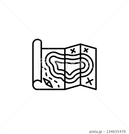 Adventure Map vector icon. Adventure icon line style. perfect use for logo, presentation, website, and more. modern icon design outline style Adventure Map vector icon. Adventure icon line style. perfect use for logo, presentation, website, and more. modern icon design outline style 134635470