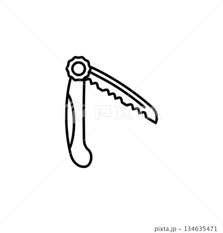 Adventure Saw vector icon. Adventure icon line style. perfect use for logo, presentation, website, and more. modern icon design outline style Adventure Saw vector icon. Adventure icon line style. perfect use for logo, presentation, website, and more. modern icon design outline style 134635471