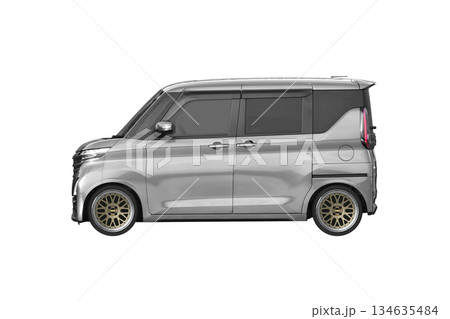 約30mmローダウンで17インチ社外ホイールを履いた軽乗用車（縮尺：XLサイズで1px＝約1mm） 134635484