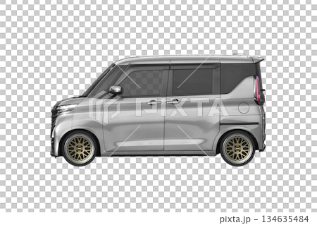 約30mmローダウンで17インチ社外ホイールを履いた軽乗用車（縮尺：XLサイズで1px＝約1mm） 134635484