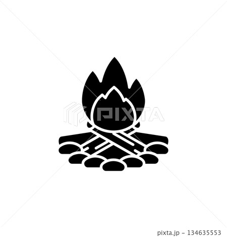 Campfire vector icon. Adventure icon solid style. perfect use for logo, presentation, website, and more. modern icon design glyph style 134635553