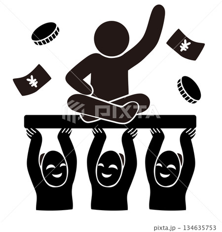 エコーチェンバーのベクターピクトグラム｜SNS分断・情報偏向・メディアリテラシー素材 134635753