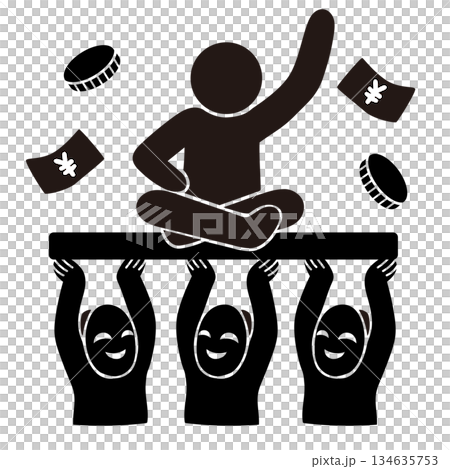 エコーチェンバーのベクターピクトグラム｜SNS分断・情報偏向・メディアリテラシー素材 134635753