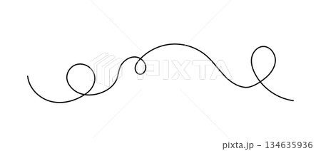 Curve isolated line, vector simple illustration, decorative linework in doodle Curve isolated line, vector simple illustration, decorative linework in doodle 134635936