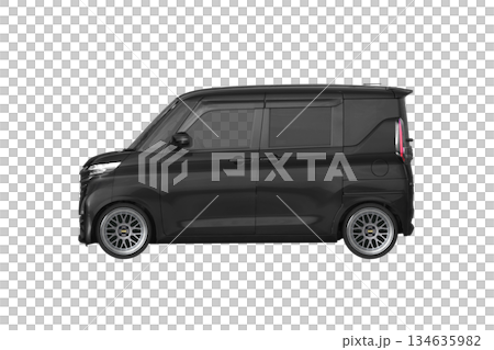 約30mmローダウンで17インチ社外ホイールを履いた軽乗用車（縮尺：XLサイズで1px＝約1mm） 134635982