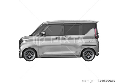 約30mmローダウンで17インチ社外ホイールを履いた軽乗用車（縮尺：XLサイズで1px＝約1mm） 134635983