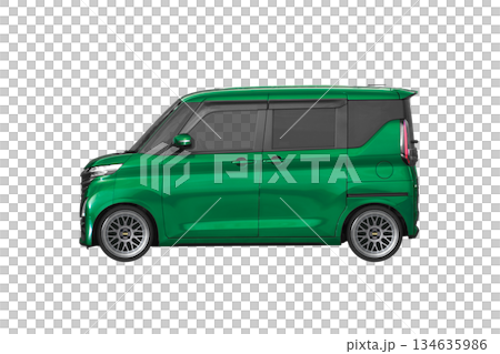 約30mmローダウンで17インチ社外ホイールを履いた軽乗用車（縮尺：XLサイズで1px＝約1mm） 134635986