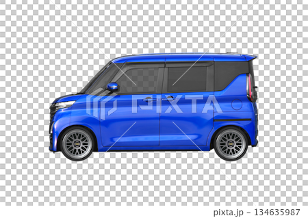 約30mmローダウンで17インチ社外ホイールを履いた軽乗用車（縮尺：XLサイズで1px＝約1mm） 134635987