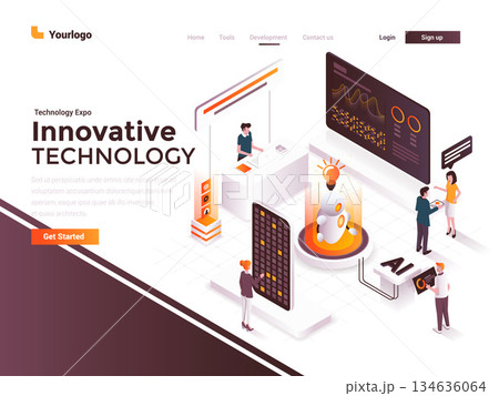 Flat color Modern Isometric Concept Illustration - Innovative Technology Flat color Modern Isometric Concept Illustration - Innovative Technology 134636064