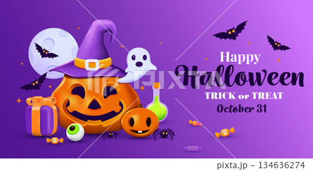 Halloween Banner Design 134636274