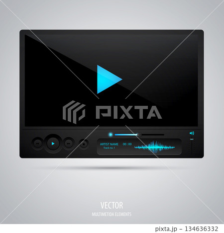 Media player interface. Vector 134636332