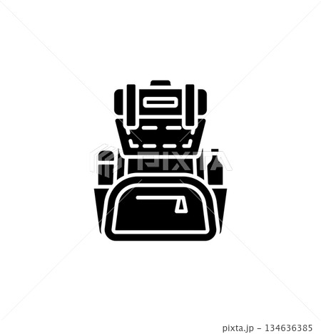 Back Pack vector icon. Adventure icon solid style. perfect use for logo, presentation, website, and more. modern icon design glyph style Back Pack vector icon. Adventure icon solid style. perfect use for logo, presentation, website, and more. modern icon design glyph style 134636385
