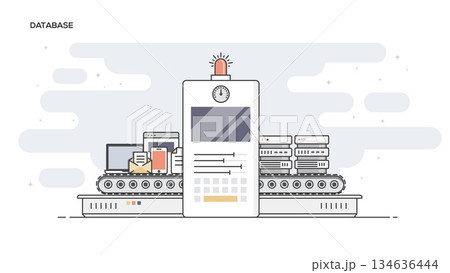 Database Flat line designed banner 134636444