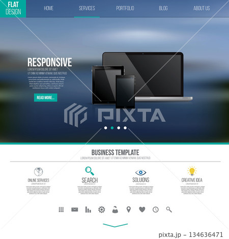UI template with icons 134636471