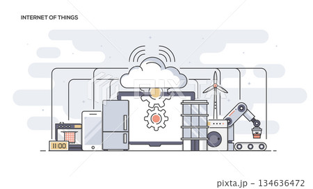 Internet of things Flat line designed banner Internet of things Flat line designed banner 134636472