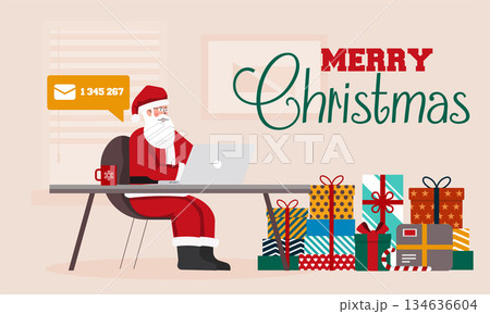 Flat design Merry Christmas Concept Flat design Merry Christmas Concept 134636604
