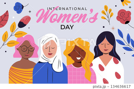 Flat Modern design Illustration of Womens day 5 134636617