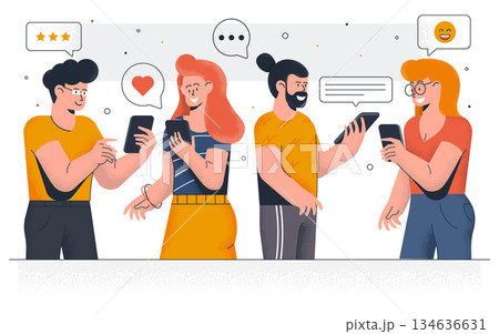 Flat Modern design Illustration of Chatting Flat Modern design Illustration of Chatting 134636631