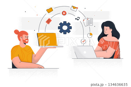 Flat Modern design Illustration of Sharing files 134636635