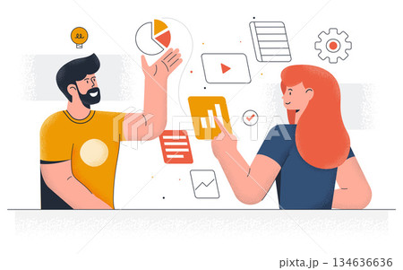 Flat Modern design Illustration of Manage your Workflow Flat Modern design Illustration of Manage your Workflow 134636636
