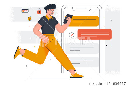 Flat Modern design Illustration of M-Banking 134636637