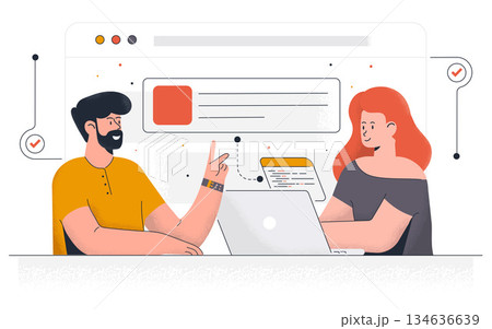 Flat Modern design Illustration of Project...のイラスト素材 [134636639] - PIXTA