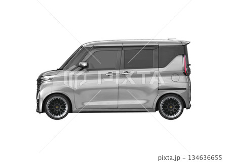 約30mmローダウンで17インチ社外ホイールを履いた軽乗用車（縮尺：XLサイズで1px＝約1mm） 134636655