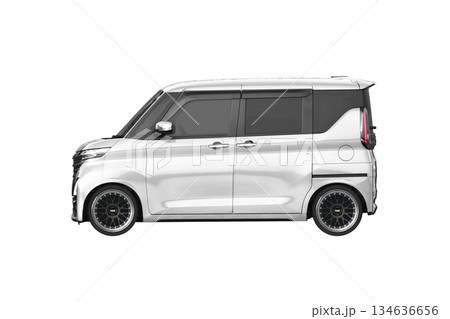 約30mmローダウンで17インチ社外ホイールを履いた軽乗用車（縮尺：XLサイズで1px＝約1mm） 134636656