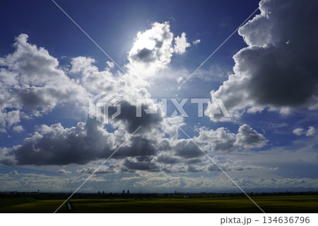 空、雲、平地、自然 空、雲、平地、自然 134636796