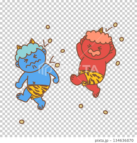 Demons running away from bean-throwing 134636870