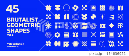 Abstract Brutalism Geometric Elements Abstract Brutalism Geometric Elements 134636921