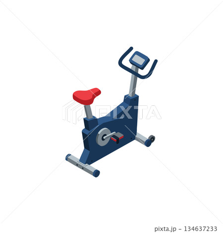 Exercise bike fitness equipment for home workout training and cardio health improvement vector illustration 134637233