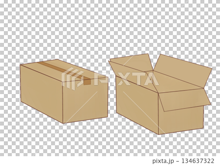 Cardboard box (open/closed) Cardboard box (open/closed) 134637322