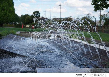 公園の噴水遊び場 134637645