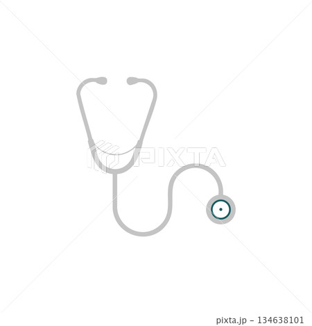 Stethoscope medical instrument healthcare doctor diagnostic tool vector illustration design 134638101