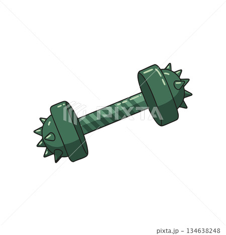 Spiked green dumbbell fitness equipment for strength training and exercise Spiked green dumbbell fitness equipment for strength training and exercise 134638248