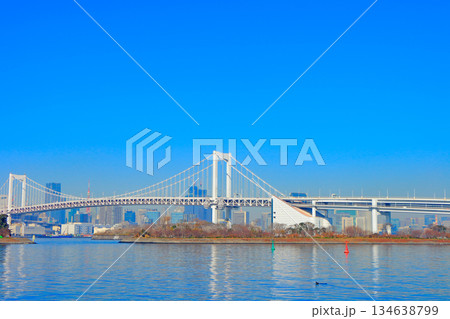 東京都港区、レインボーブリッジの風景 134638799