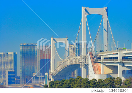 東京都港区、レインボーブリッジの風景 134638804