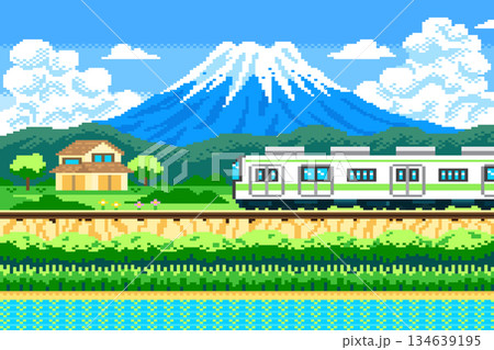 train on the green landscape 134639195