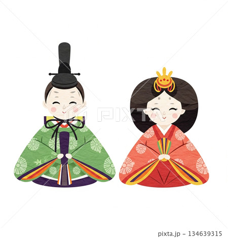 穏やかな春を感じるひな祭りデザイン 134639315