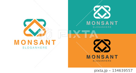 Modern H Letter Wave Curve Flow Logo Modern H Letter Wave Curve Flow Logo 134639557