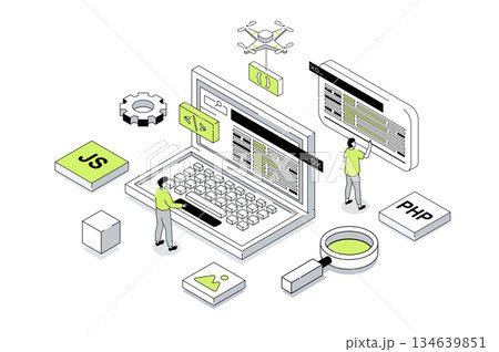 Website Creating Isometric Concept 134639851
